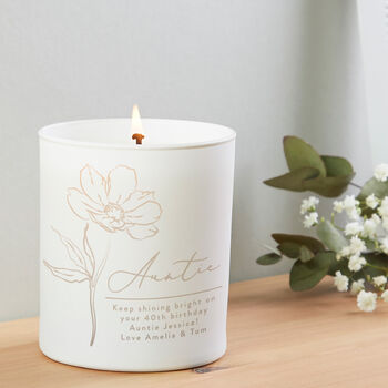 Auntie Birthday Gift Personalised Engraved Candle, 2 of 11