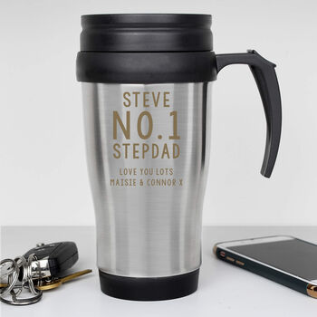 Personalised Message Stainless Steel Travel Mug, 2 of 5