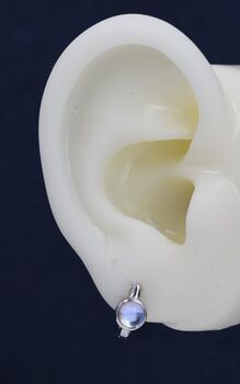 5mm Moonstone Huggie Hoop Earrings, 9 of 12