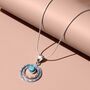 Infinity Universe Turquoise Silver Necklace, thumbnail 2 of 10