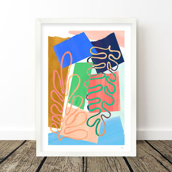 Colourful Abstract Cut Out Shapes Print Set Of Three, 10 of 12