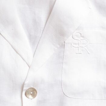 Ecru Linen Pyjamas | Monogrammed Initials, 4 of 4