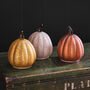 Set Of Three Autumnal Light Up LED Glass Pumpkins, thumbnail 4 of 6