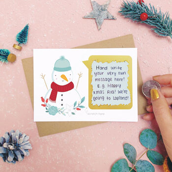 Personalised Snowman Scratch Card, 4 of 9