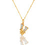 Gold Plated V Initial Necklace With Mother Of Pearl, thumbnail 2 of 6