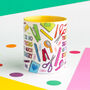 Colourful Stationery Lover Mug, thumbnail 2 of 3