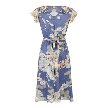 Garden Party Silk Dress With Ruffle Detail, 3 of 6