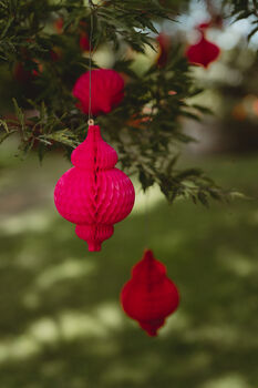 Honeycomb Onion Set Of Three Red, 12cm, 4 of 4