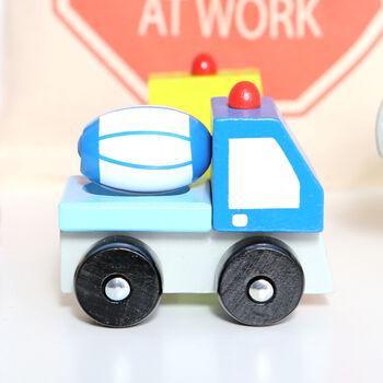 Wooden Construction Truck And Personalised Bag, 5 of 6