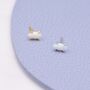 Sterling Silver Tiny White Opal Marquise Stud Earrings, thumbnail 1 of 10
