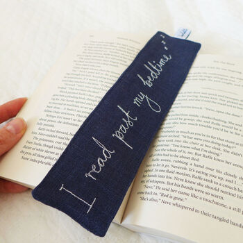 I Read Past My Bedtime Embroidered Bookmark, 4 of 4