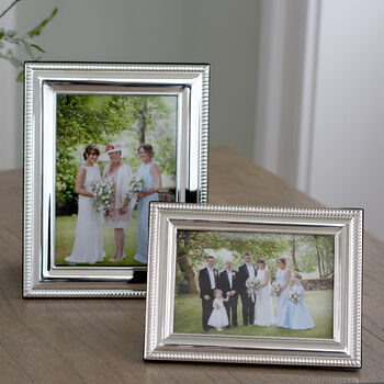 Silver Plated Picture Frame With Bead Edge, 2 of 5