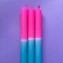 'Bubblegum' Dip Dye Dinner Candles Trio, thumbnail 2 of 5