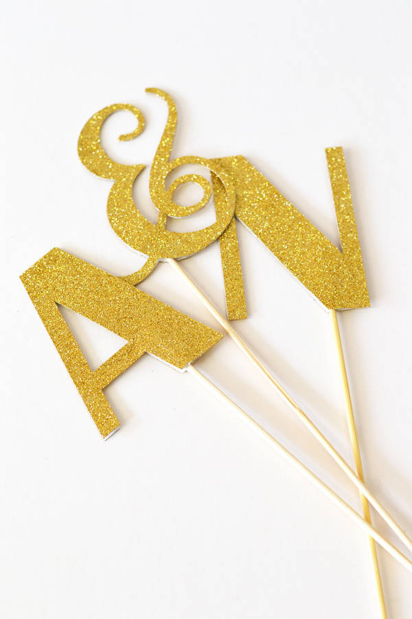 Glitter Initials Celebration Cake Topper By May Contain Glitter ...