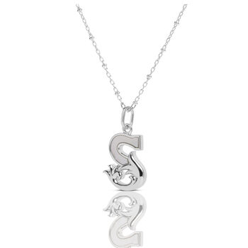 Solid Silver S Initial Necklace With Mother Of Pearl, 2 of 6