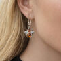 Sterling Silver Baltic Amber Bee Drop Earrings – 15mm, thumbnail 2 of 5