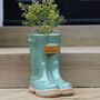 Personalised Large Green Welly Boots Planter, thumbnail 1 of 9