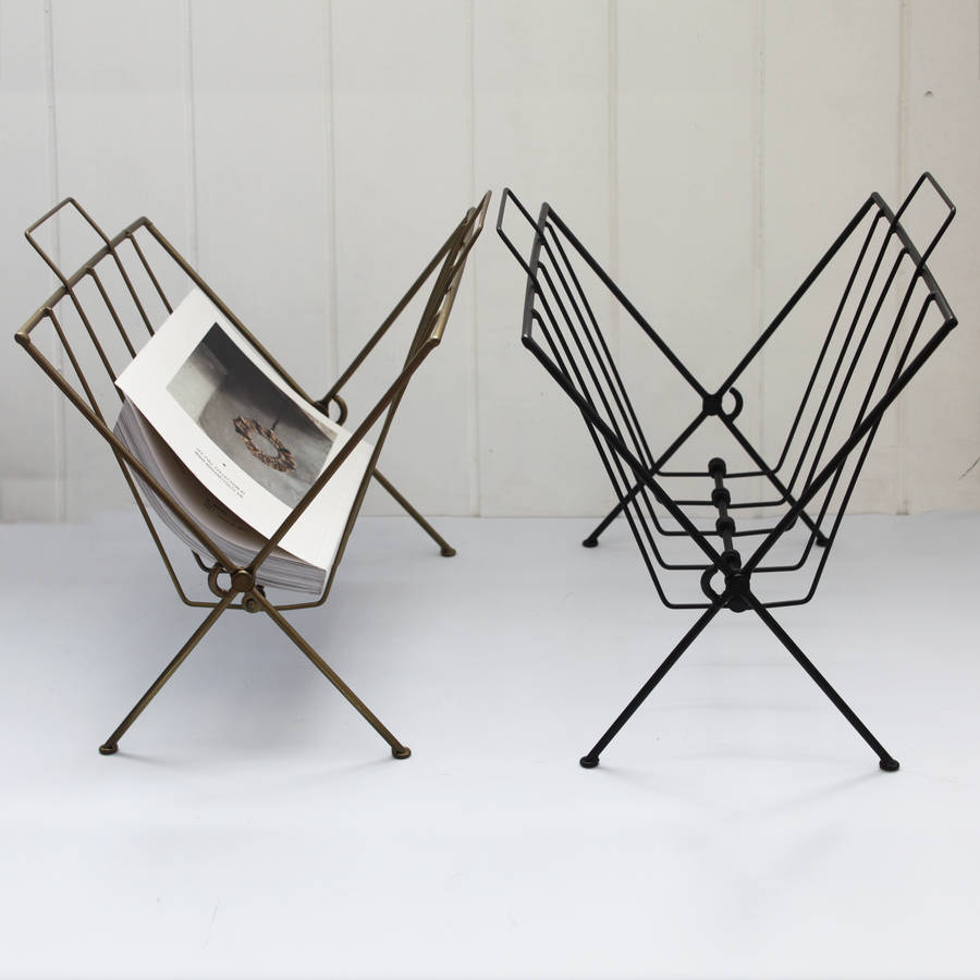 Magazine Racks Notonthehighstreet Com Antique Copper Or Black Wire Magazine Rack
