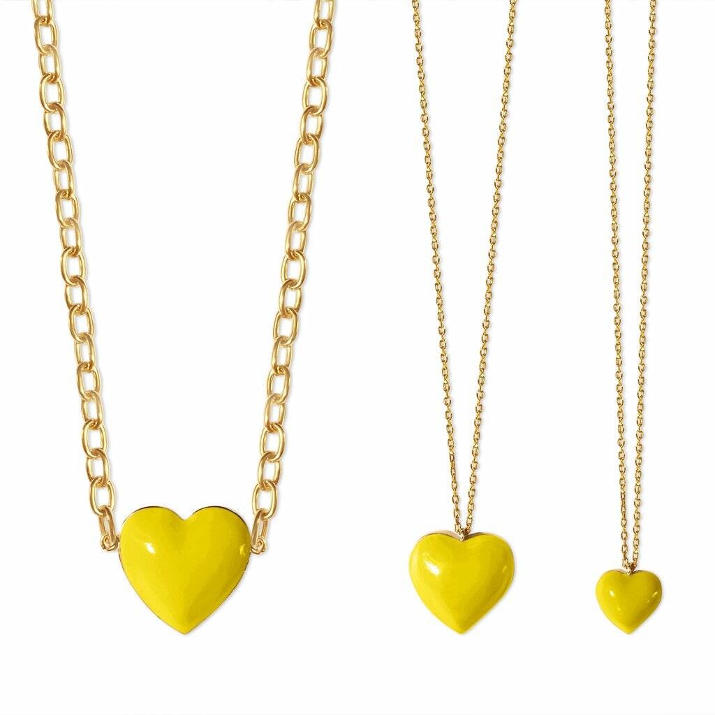 Yellow Heart Choker Necklace By Anna Lou of London