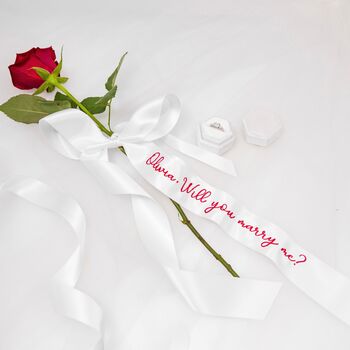 Personalised Proposal Ribbon Bow Will You Marry Me, 2 of 5