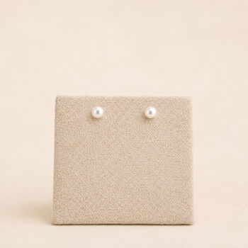 3mm Sterling Silver White Pearl Stud Earrings, 3 of 4