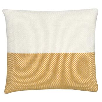 Festivity Wool Cushion Yellow Offwhite Square, 2 of 5