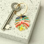 Rainbow Monstera Leaf Keyring, thumbnail 1 of 6
