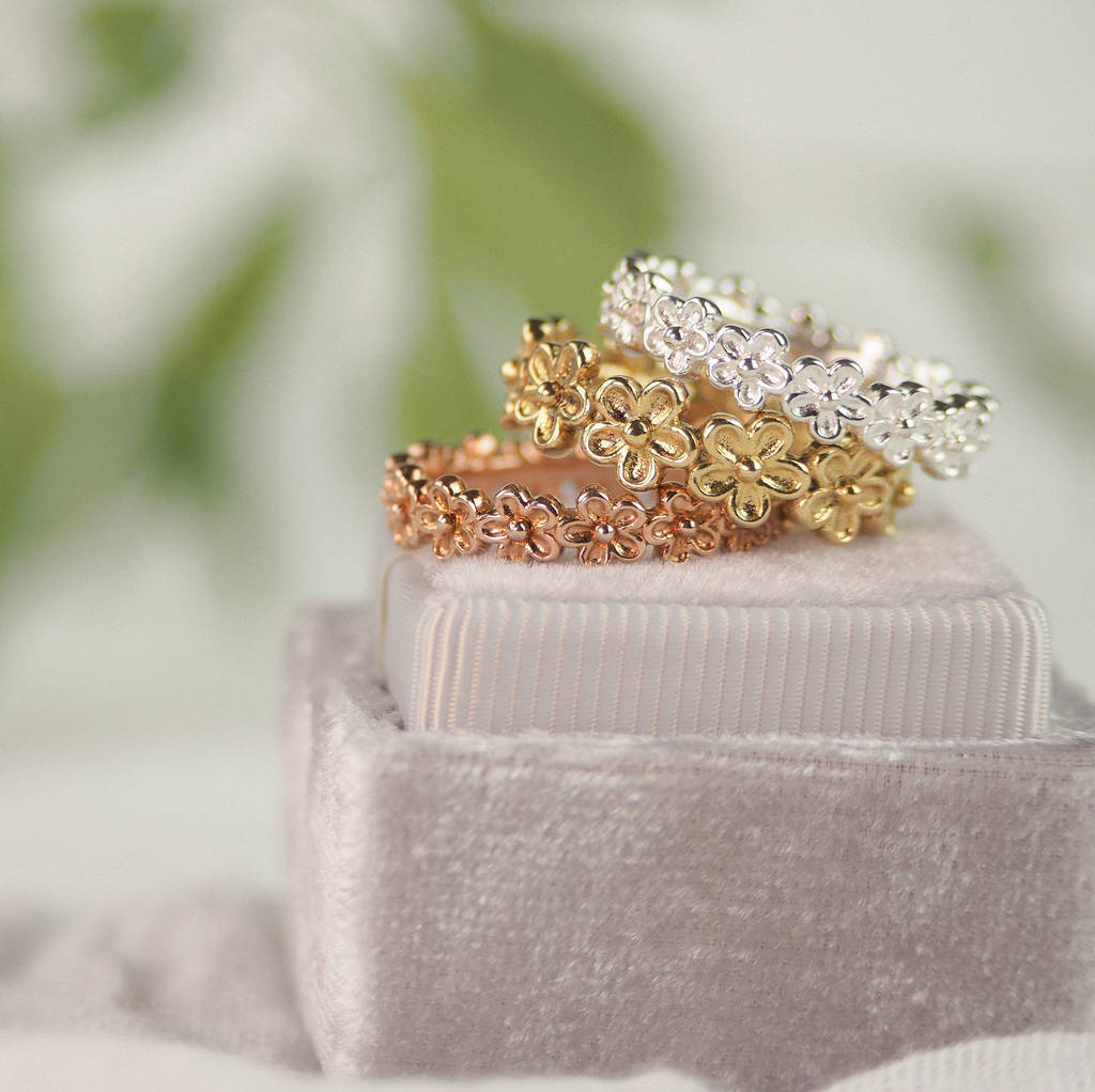 Yellow Gold Vermeil Garland Flower Ring By Rachel Whitehead Jewellery
