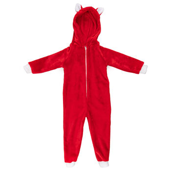 Christmas Red Onesie, Reindeer Pyjama And Teddy Gift Box / Christmas Eve Box, 5 of 9