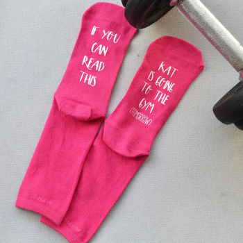 Going To The Gym… Tomorrow Socks Personalised, 4 of 4