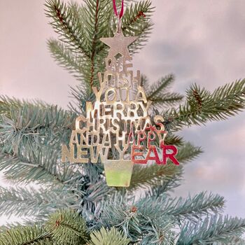 Silver Merry Christmas Decorative Hanging Sign, 7 of 7