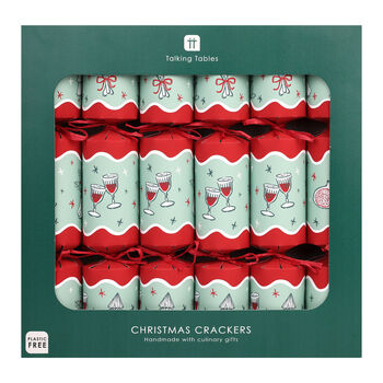 Bon Noel Green Red Christmas Crackers Set Of Six, 2 of 6