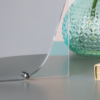 Personalised Iridescent Arch Side Table Mirror Stand, 4 of 6