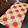 Vibrant Pink Patchwork Table Runner With Bumblebees, thumbnail 1 of 8