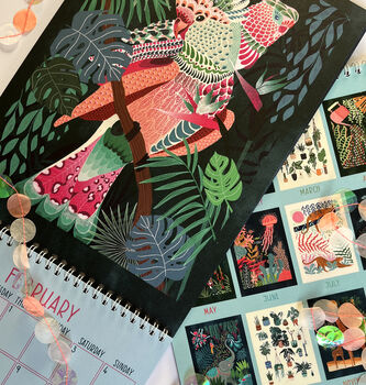 Tropical Print Art A4 Wall Calendar, 4 of 9