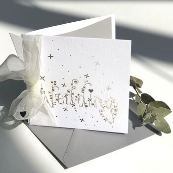 Laser Cut Wedding Word Love Diamond Card, 8 of 12
