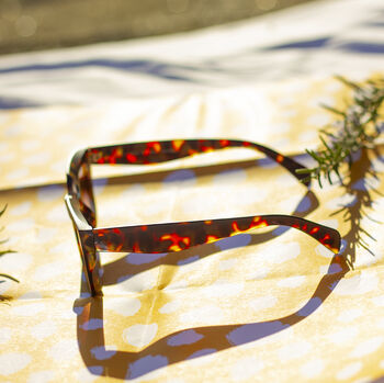 Chunky Bevelled Square Sunglasses In Matte Tortoise Shell, 4 of 4