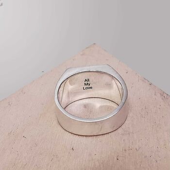 Roman Numerals Silver Signet Ring, 7 of 8