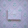 Blue And Pink Double Sided Botanical Wrapping Paper, thumbnail 5 of 6
