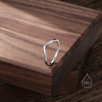 Minimalist V Ring In Sterling Silver, 5 of 10