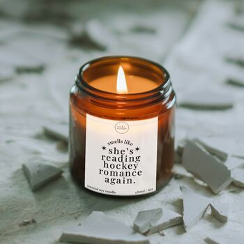Reading Hockey Romance Again Candle With Matches, Heated Rivalry Gifts, 4 of 11