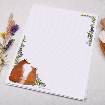 A4 Letter Writing Paper With Foxes And Florals, 3 of 4