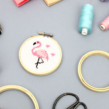Flamingo Mini Cross Stitch Craft Kit, 5 of 5