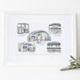 Personalised Retirement Gift Drawing Illustration, thumbnail 6 of 8