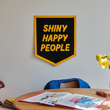 Shiny Happy People Felt Stitched Banner, 2 of 3