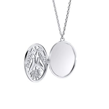 Silver Plated Turtle Dove Locket Necklace, 4 of 4