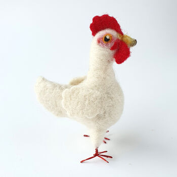 Needle Felted Chicken Ornament, 3 of 9