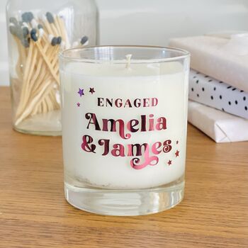 Engagement Candle With Personalised Names, 6 of 6