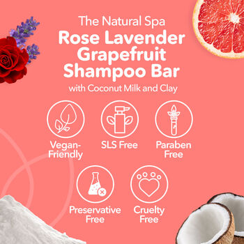Rose Lavender Grapefruit Shampoo Bar For All Hair Types, 4 of 9