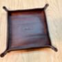 Personalised Leather Desk Coin Tray, Chocolate Brown, thumbnail 2 of 12